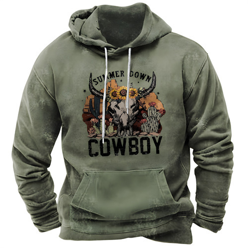2026 New Casual Trendy Hoodie Retro 3D Printed Men's Sweatshirt European And American Street Fashion Free Shipping