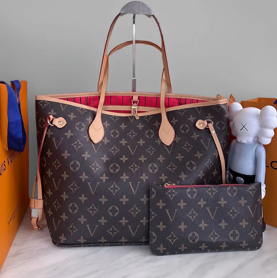 2pcs High qualitys neverfulll Women bags Luxurys Handbag Lady Designer Composite Bags Lady Clutch Bag Shoulder Tote Female Purse Wallet Designer Bag