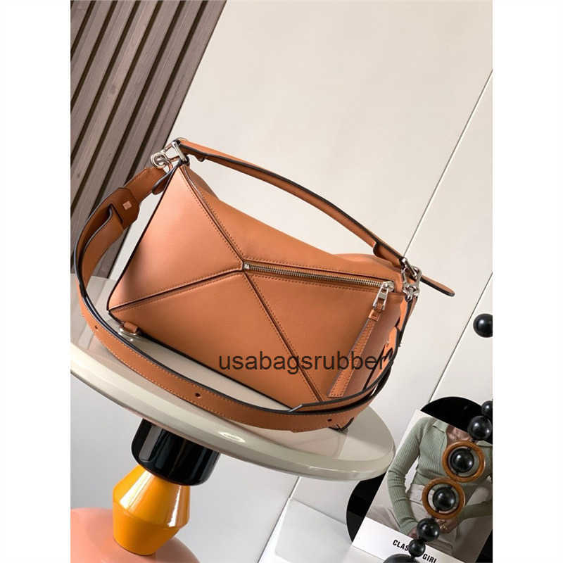 Luxury Designer Style Houjie Modern Leather Goods Geometric Bag Leather Pillow Bag Boston Bag