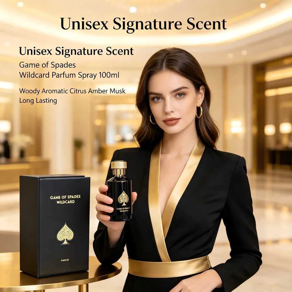 Spades Wildcard Game Of Parfum 100ml 34oz Luxury Black Gold Bottle Perfume Amber Floral Woody Long Lasting Scent Labor Day Halloween Thanksgi M26101