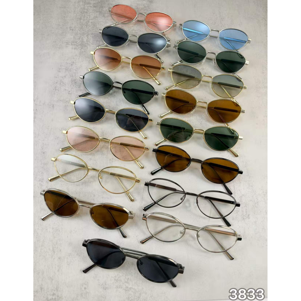 2026 New Light Luxury Metal Frame Sunglasses Home European and American Metal Elliptical Frame High Quality Internet Celebrity Sunglasses