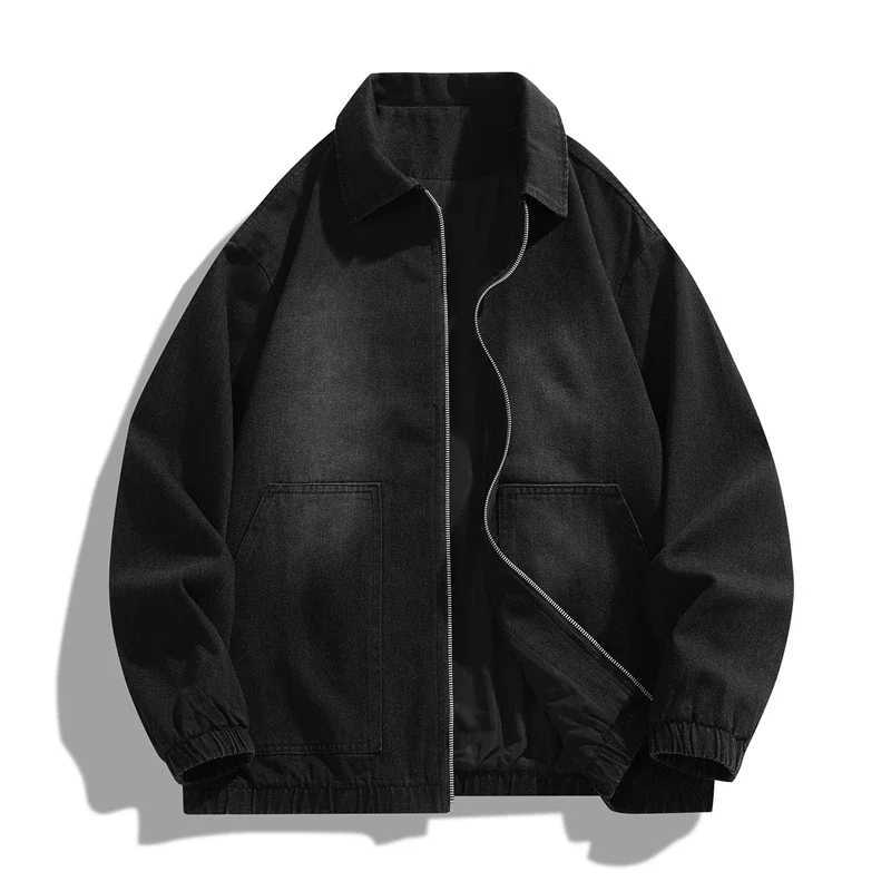 Men Oversize Fashion Brand Men Casual Pockets Outerwear Loose Long Sve Baseball Coat Lapel Casual Denim Jacket S2610175Y23