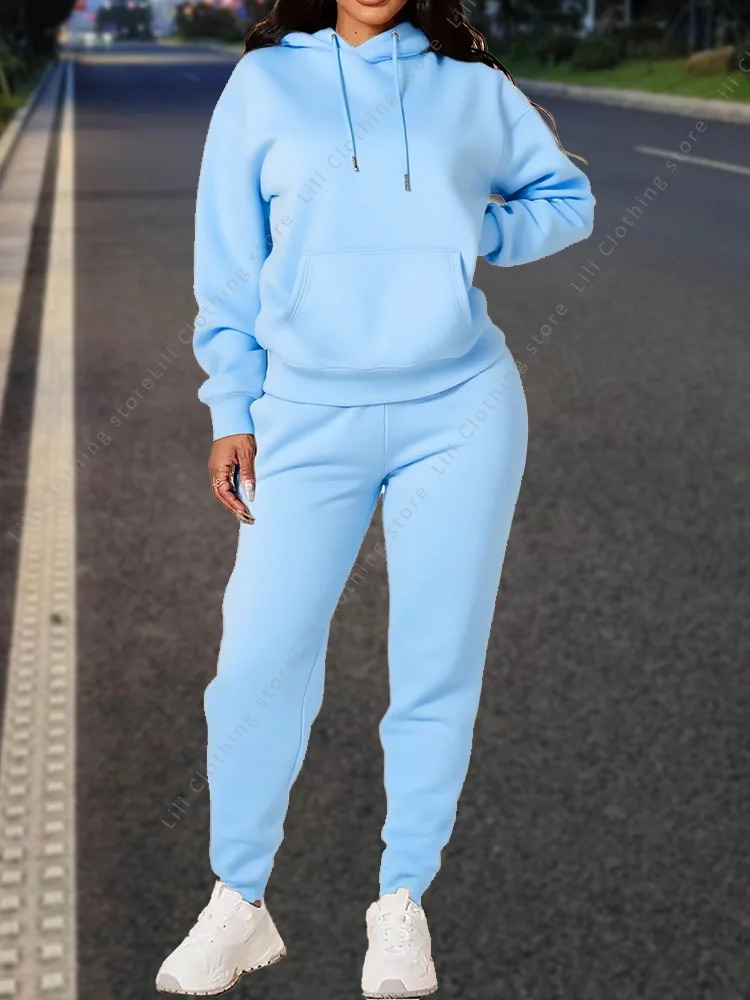 High quality pants Sets for Women Hoodie pants Autumn Winter 2-Piece Outfits Basic blank Sweatshirt Sweatpant women Tracksuit 261015
