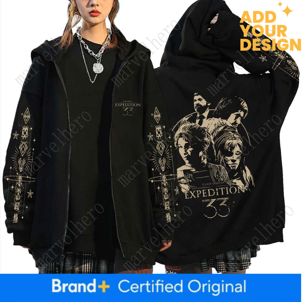 Game Clair Obscur Expedition Zipper Hoodie Men Women Otaku Cosplay Oversized Jacket Male Vintage Zip Up Sweatshirts