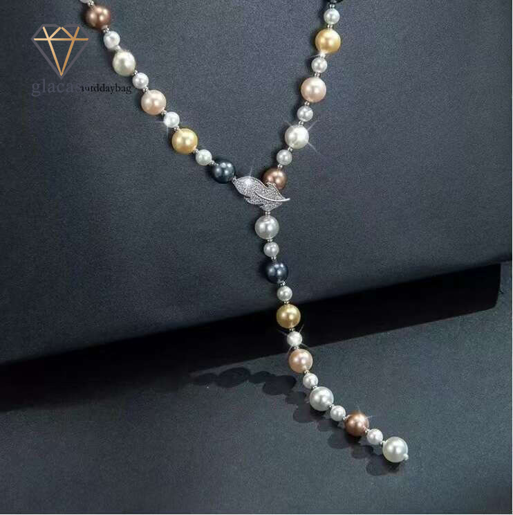 Adjustable pearl sweater chain, elegant high-end necklace for women, 2026 new popular autumn and winter collarbone chain neck accessory