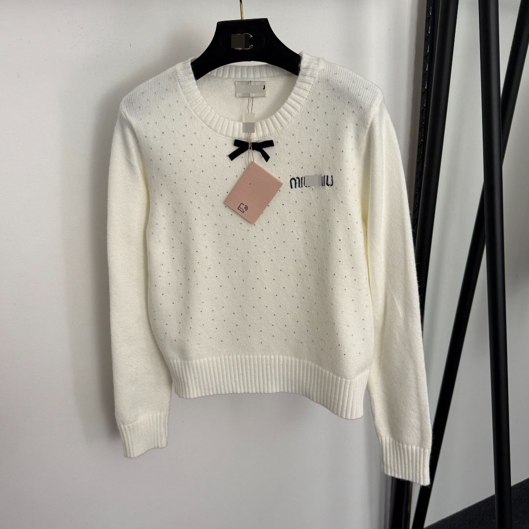 Designer High-End Women's Autumn Winter Fashion Versatile Heavy Embroidery Letter Round Neck Pullover Sweater feac