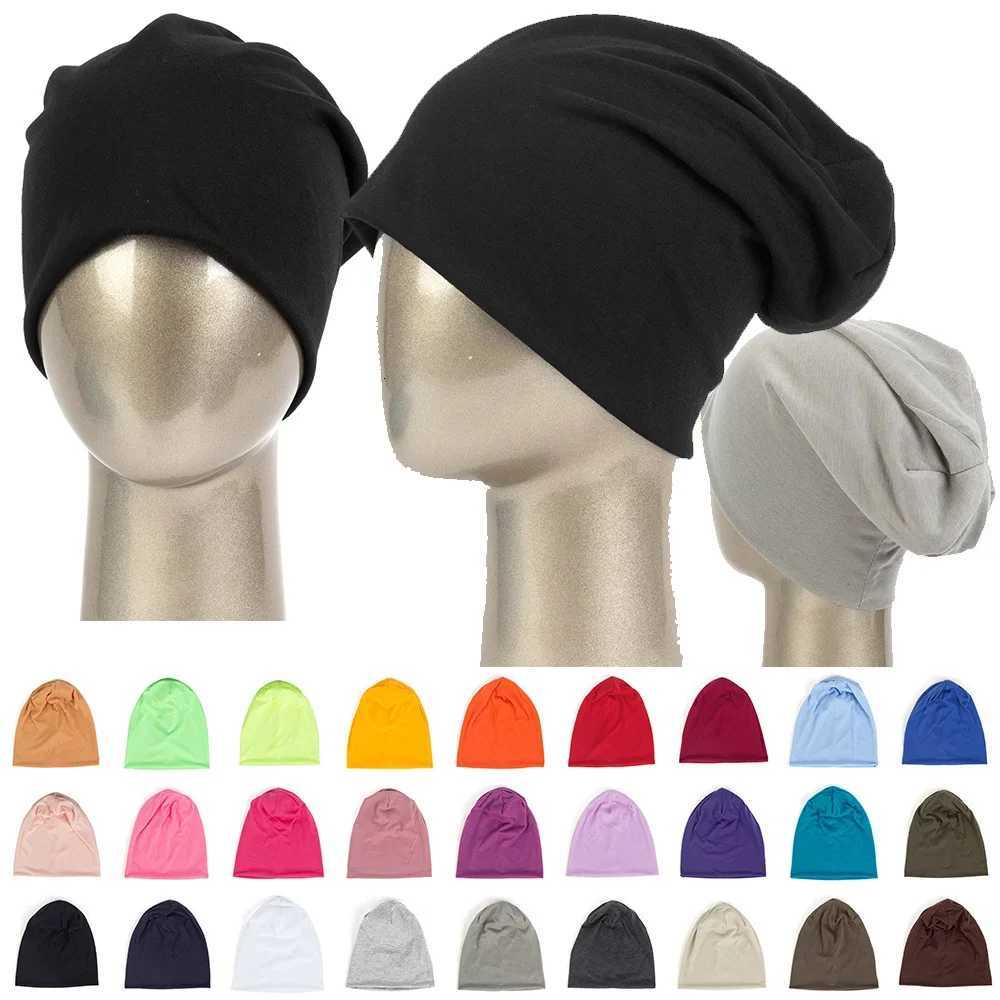Beanie/Skull Caps Solid Color Modal Cotton Beanie Hats Women Men Light Thin Outdoor Keep Warm Ski Helmet Inner Caps Casual Autumn Winter Adult CapT2