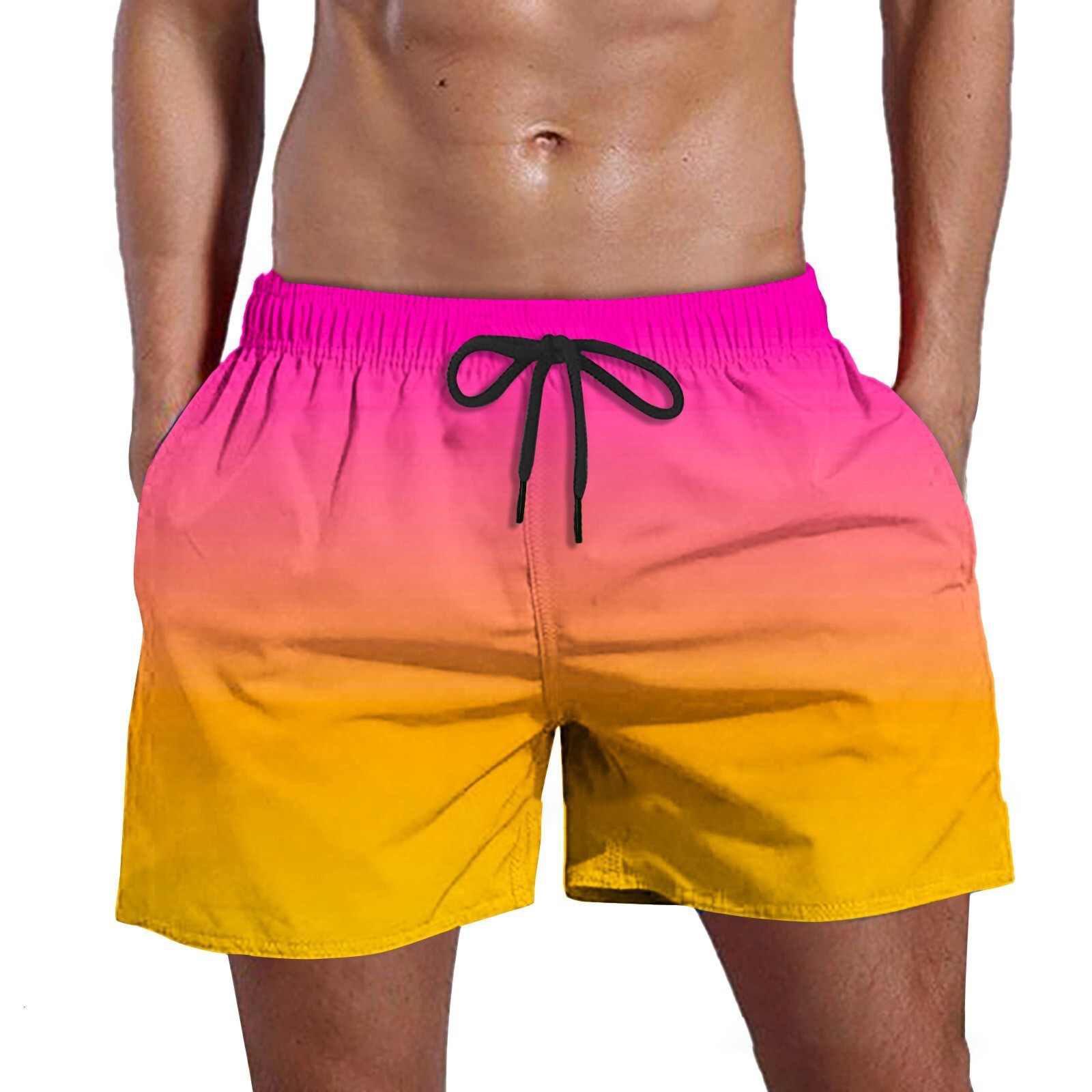 2026 'S Best-Selling New Summer Collection: Basic, Versatile Men's Casual Beach Shorts In Candy Colors With A Pinhole Fabric Design Free S