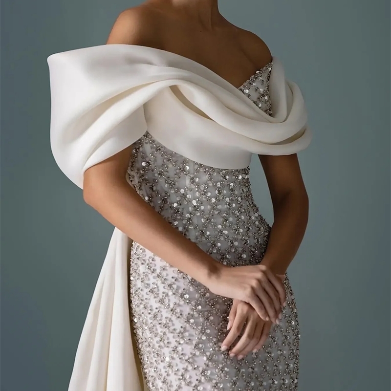 Customized Evening Dresses Exquisite Sexy Classic Pattern Sequined Straight Boat Neck Long Dress High Quality Prom Gown 261015