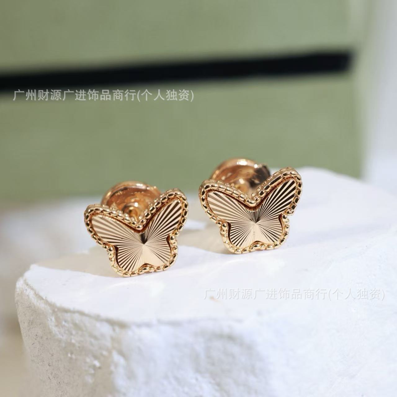 Designer Jewelry vanly sterling silver laser-cut butterfly earrings, plated with gold, new design, popular and selling well