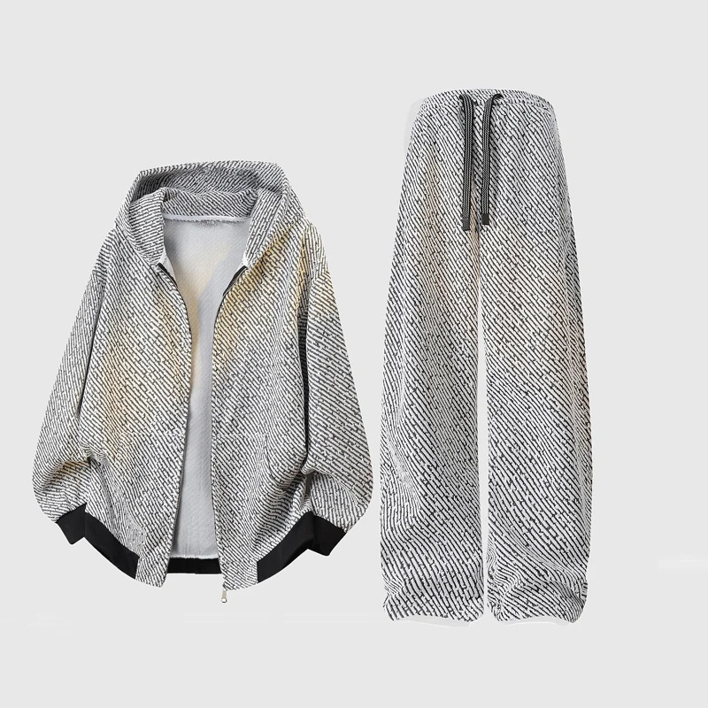 TwoPiece Casual Hooded Jackets And Pants Mens Set Clothing 2026 Spring Autumn Youth Outdoor Sportswear CoatsJogger Tracksuits 261017
