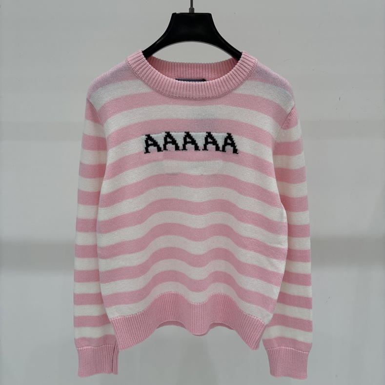 Knitted Vintage Striped Pullover Women Crew Neck Loose Fit Thick Sweet Jumpers Winter Daily Outfits Cute Versatile Cozy Sweater