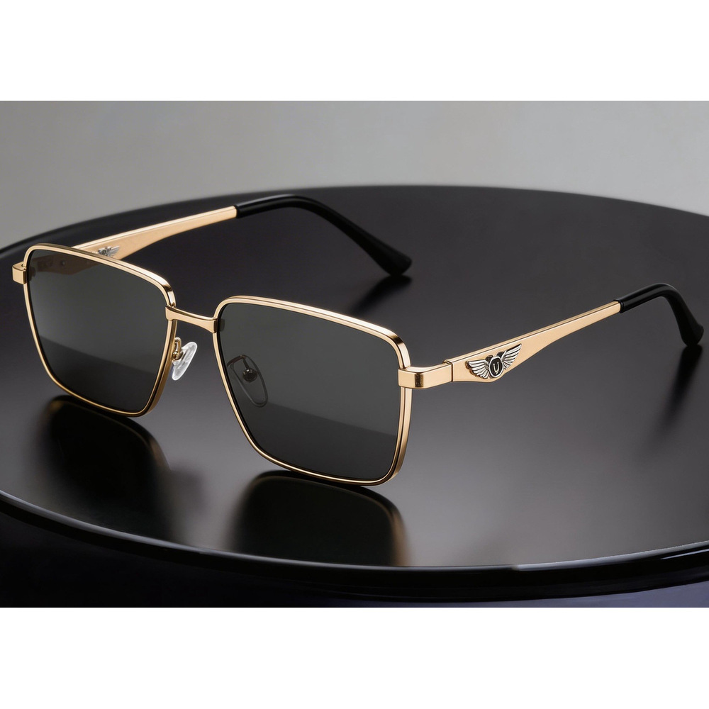 Metal Square New Men's Sunglasses With A High-End, Stylish Look, UV Protection, Polarized For Driving Laotie