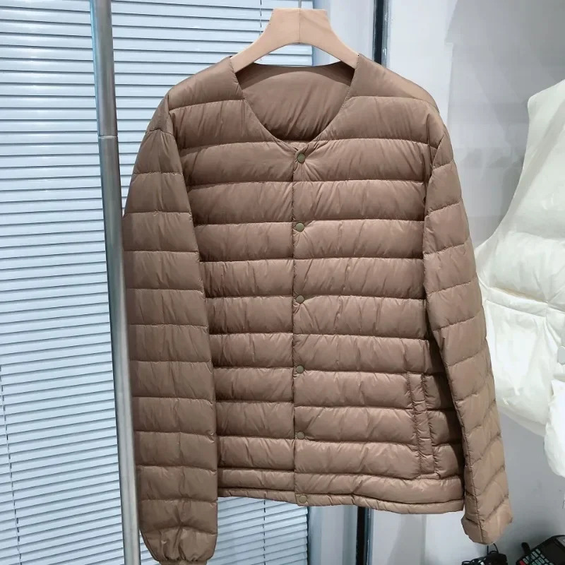 Men 90% White Duck Down O-neck Variable V-neck Liner Puffer Jackets Autumn Winter Keep Warm Lightweight Packable Men Down Coat 261016