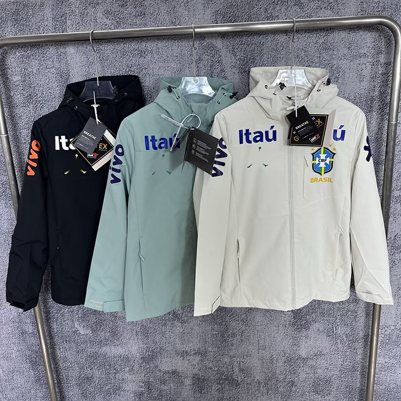 Luxury Fall veste bresil designer jackets Brazilian trench coat, team Brazil sport hoodies, spring and winter hooded assault suit football clothes c