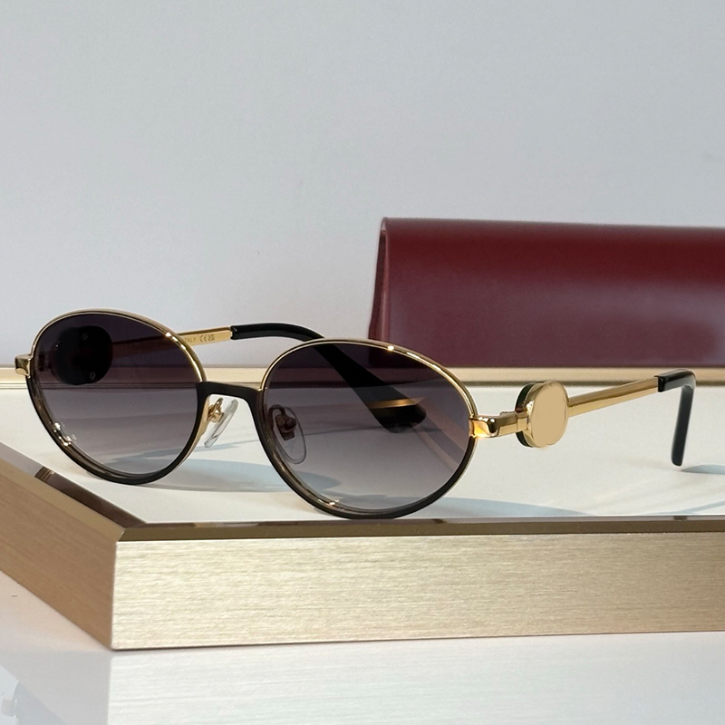 Luxury Sunglasses for Women Designer Sunglasses Womens Oval Metal Frame Sunglasses Fashion Vintage Mens Sunglasses Summer Travel UV Glasses G7234