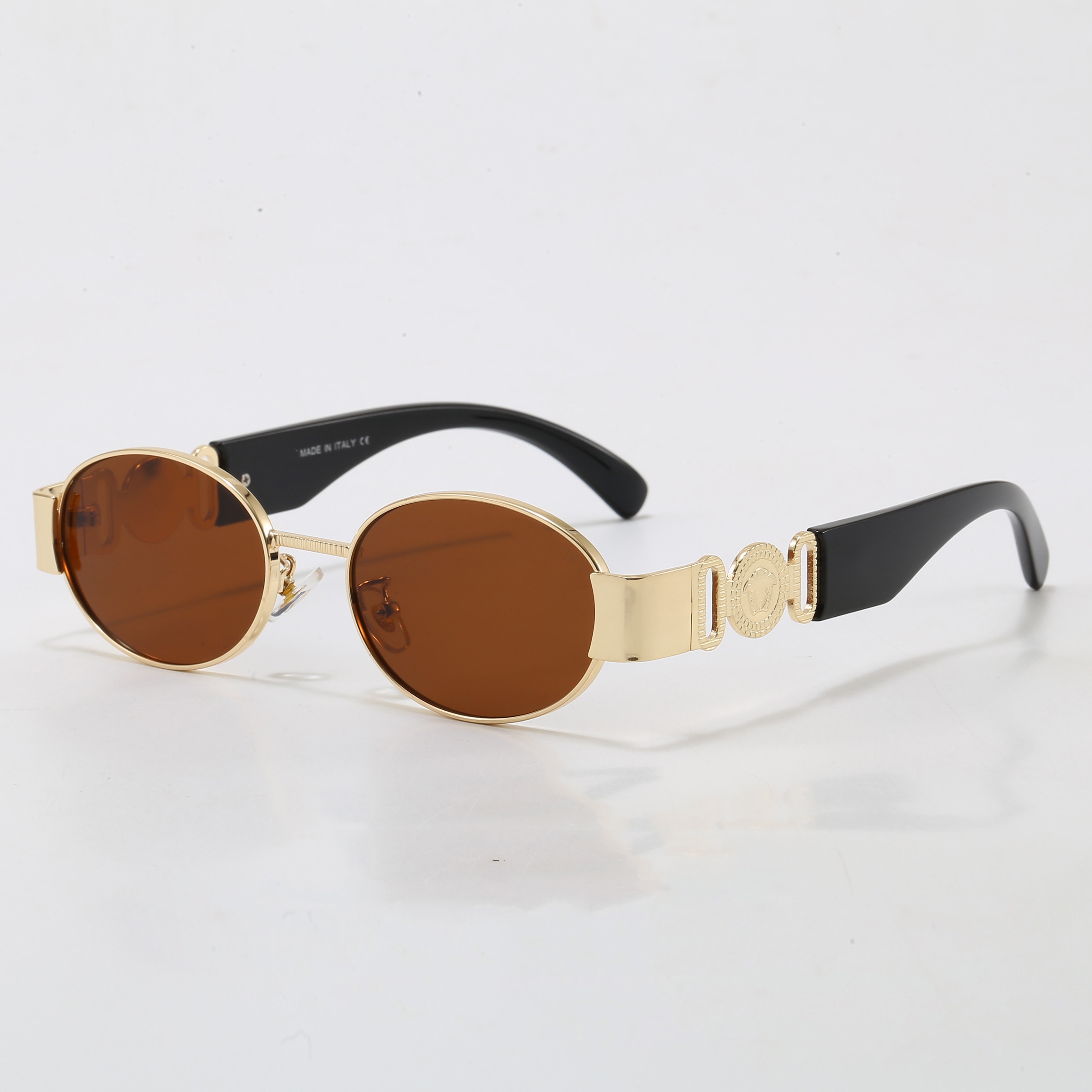 Mens Hot Selling Green Metal Frame Oval Party Sunglasses For Women's Brand Designer Neutral Summer UV400 Beach Shading polarized UV protection