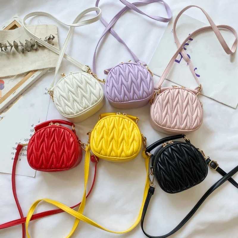 Korean Style Kids Mini Round Crossbody Bag Shoulder Purse Coin Pouch Children Summer Autumn New Versatile Handbag Shoulder Bag L261017MGN6