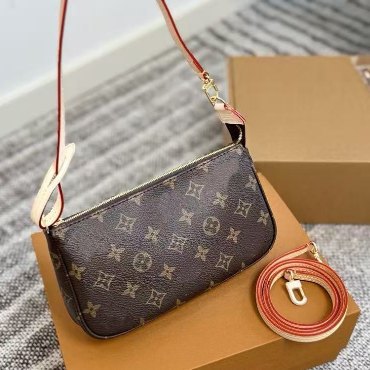 Designer bag Pochette Accessories shoulder bag women monogram crossbody clutch Chain brown old flower luxury high quality classic handbag underarm p