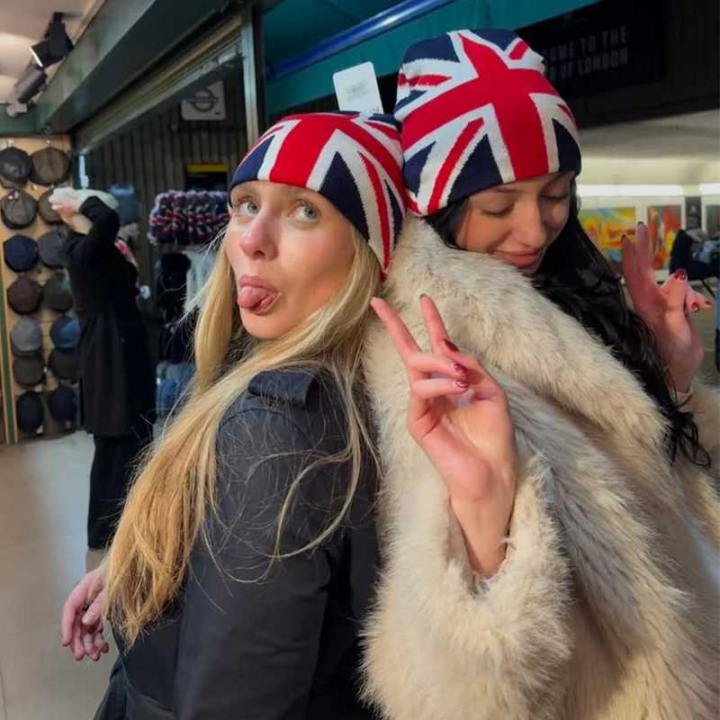 Beanie/Skull Caps English Union Jack Flag Jacquard Knitted Hat Winter Warm Beanie For Men Women Personality Hip Hop Knitted Hat Fashion AccessoryT26