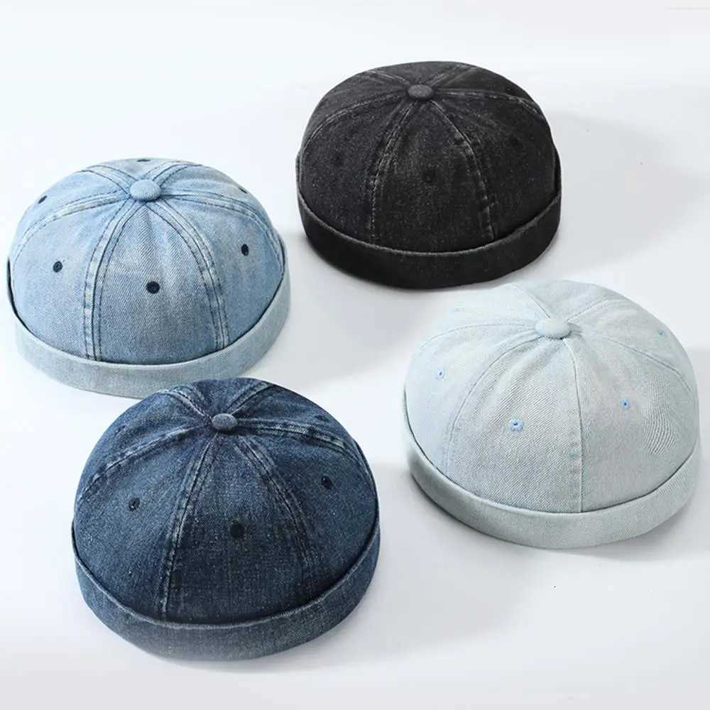 Beanie/Skull Caps Solid Color Beanie Skull Cap Dome Brimless Hat Men Women Girls Hip Hop Docker Cap Fashion Melon Cap Vintage Landlord Hats BeanieT2