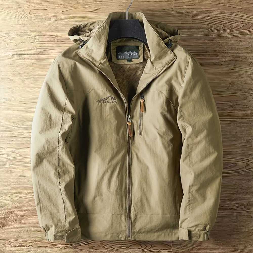 Men's Spring and Autumn Thin Section Punching Jacket Outdoor Jackets Men With Hat Clambing Streetwear Fashion S261017TR7H