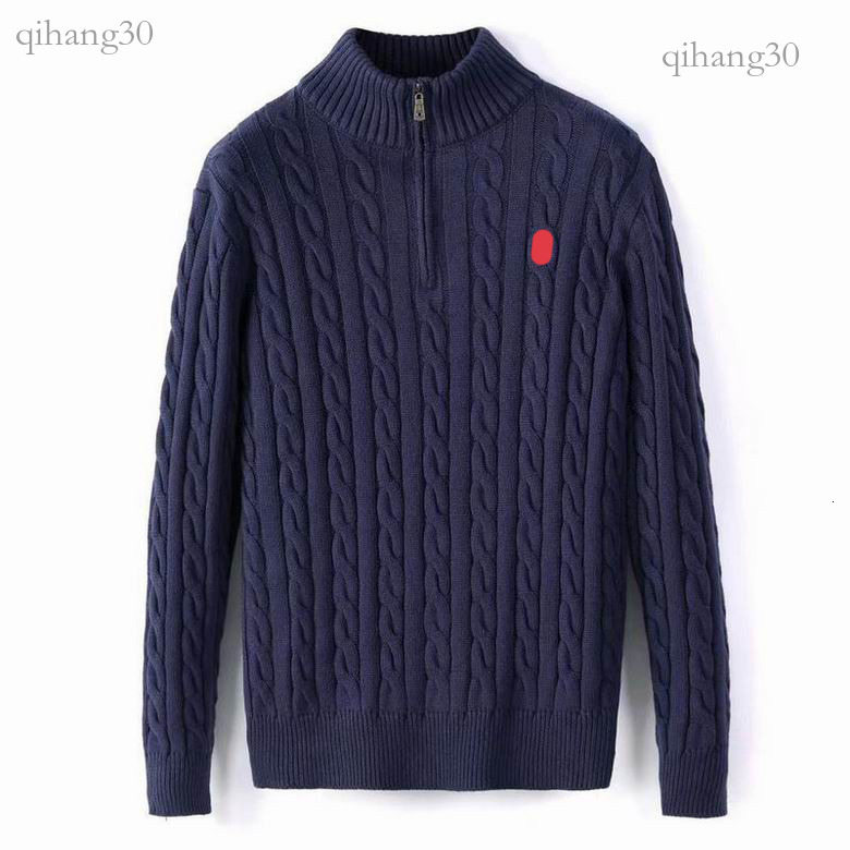 Ralf Sweaters Laurnen Men Polo Sweater Designer Cardigan Quarter Zip Knitted Half Small Horser Jumper Long Sleeve Wool Horse Embroidered Rauph Larue