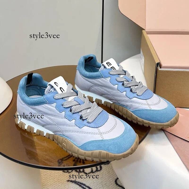 mius shoes Tyre Technical Fabric Suede Sneakers 5E417E Designer Laces Closure Sneakers Womens Soft Running Shoes Ladie New Casual shoes Rubber miune