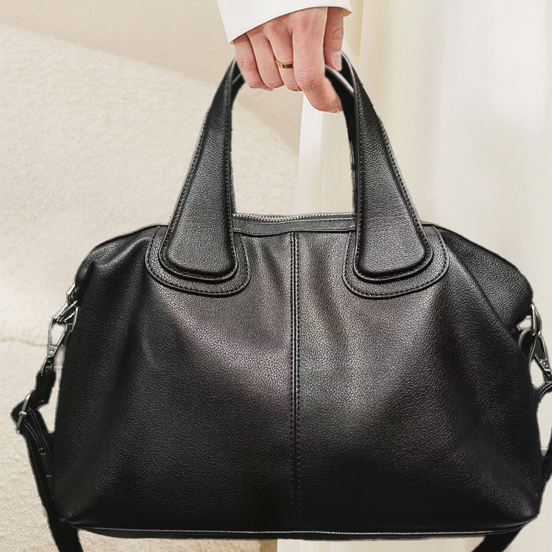 Exclusive Women's Fashion Retro Soft Leather Handbag Large Capacity Simple Versatile Classic Single Shoulder Crossbody Bag Retro Luxury Shoulde