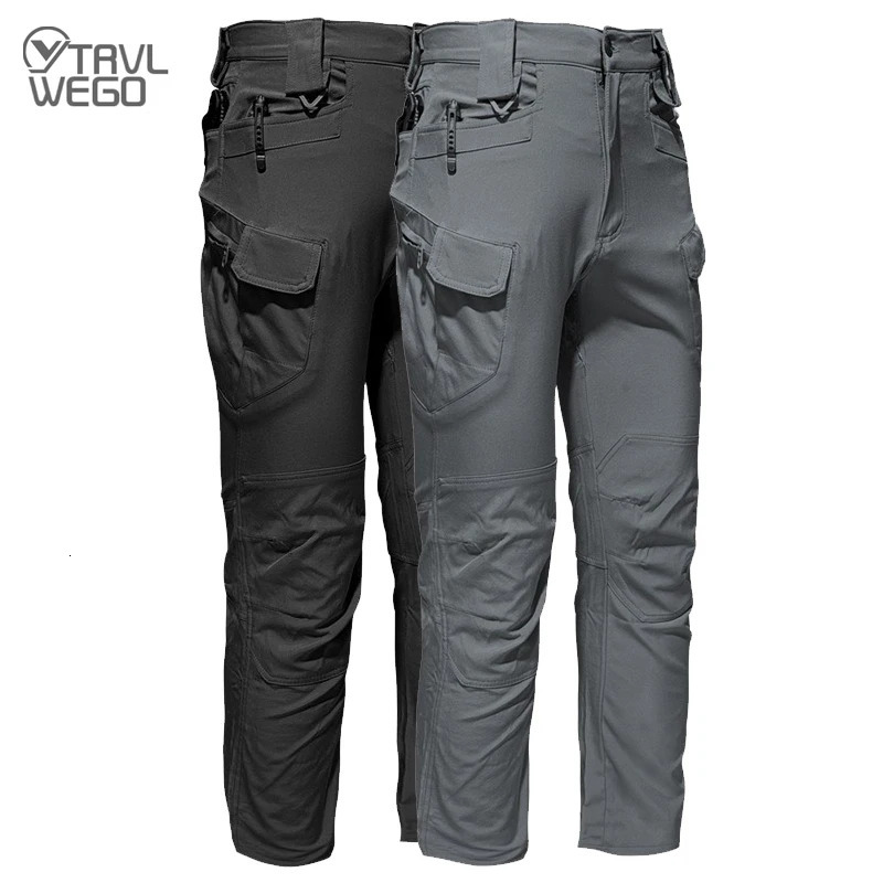 TRVLWEGO Mens Tactical Pants Spring Autumn 10 Pockets Sport Camping Hiking Picnic Trekking Combat Trousers Climbing Clothing 261017