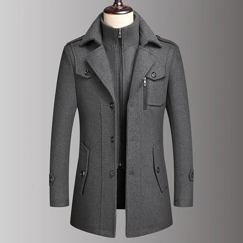 2026 Eur Highquality Doubleneck Middleaged Mens Wool Coat Europeansized Fashionable Cool and Casual 261016