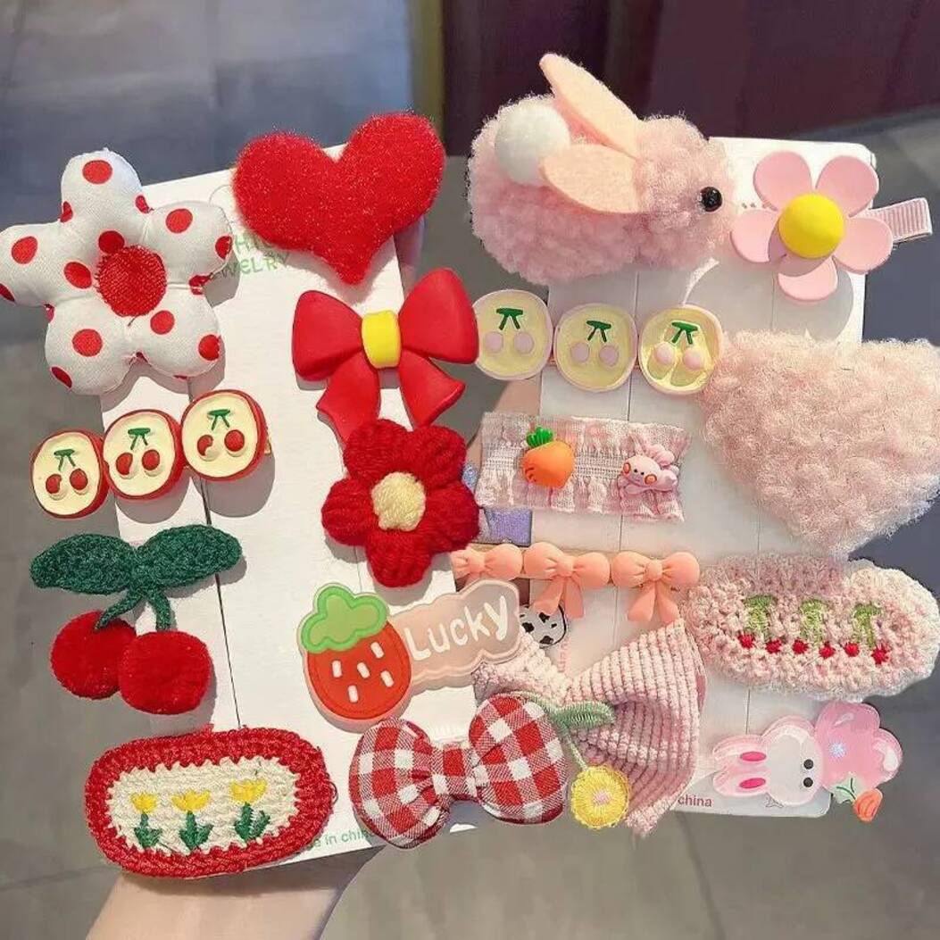 Kids Hair Accessories New Fashion Kid Childrens Plush Rabbit Love girls Hairpin Cartoon Little Girl Soft Bangs Clip Kids Accessories Designer