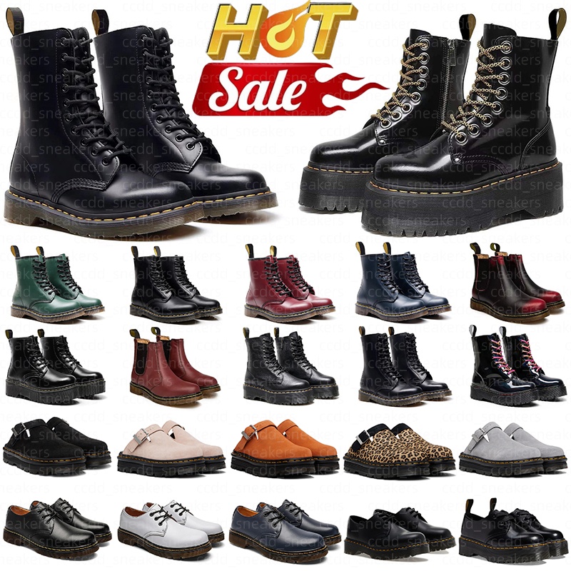 Free Shipping Designer Martinshoe Chunky Heel Ankle Martens Boots durable sandals for men womens Slip-On Mules Anti-Slip Sole Vintage Durability Dre