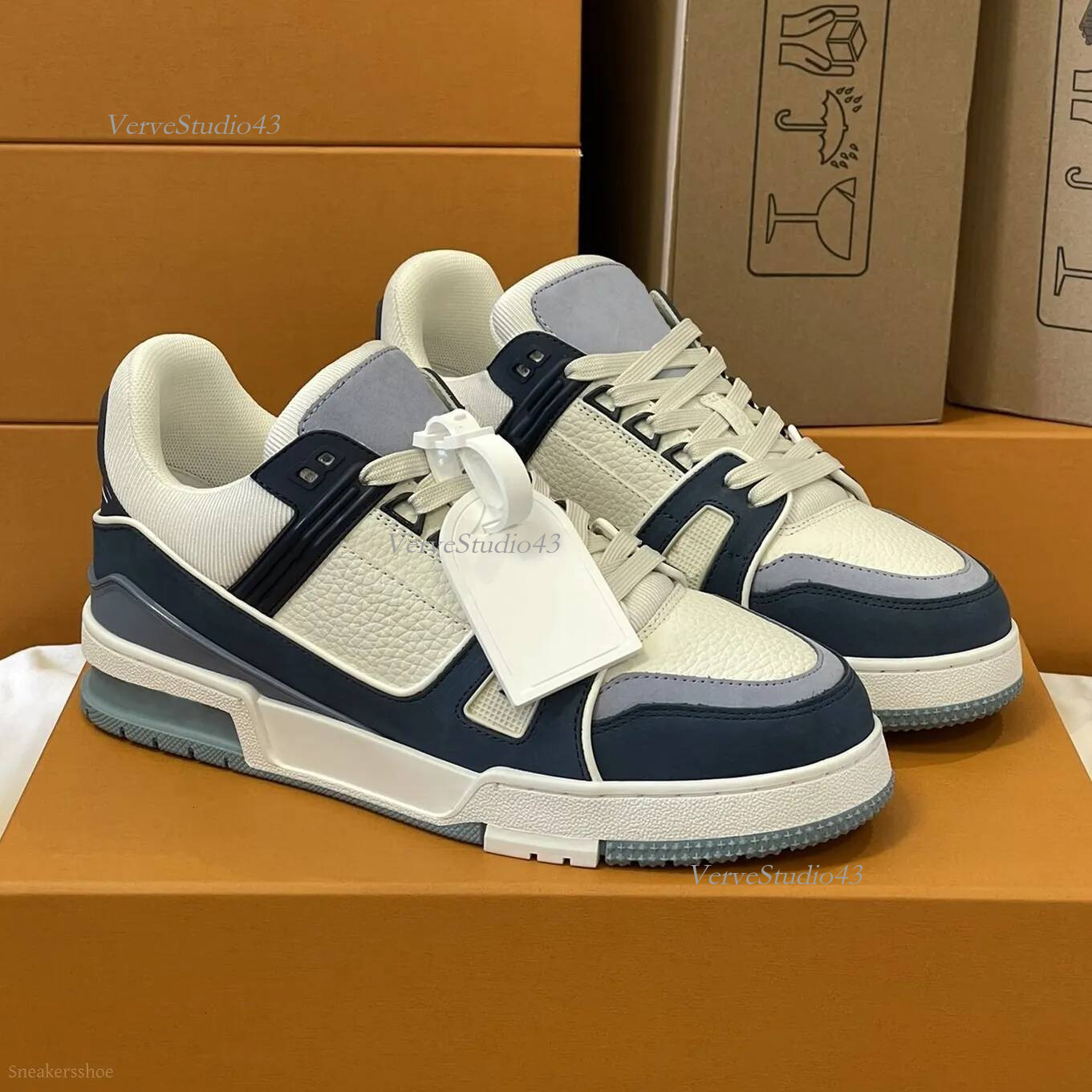 Top Designer louisd shoes flower Skate Sneakers luxury Men Women Casual tennis Shoes Calfskin Platform Trainers Leather Abloh Lace-up lvlyness shoes