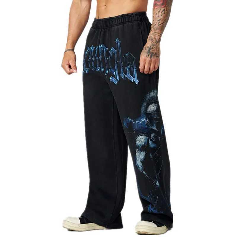 Men's Autumn 2026 NEW Cotton Sweatpants Anime Graphic Print Wide Leg Pants Loose Drawstring Casual Streetwear Hip Hop Trousers S261016XZ2O