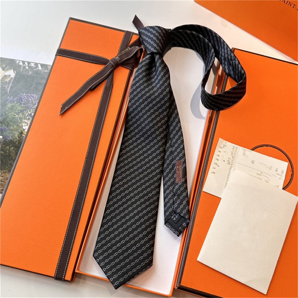 Neck Ties box New Mens Printed 100% Tie Silk Necktie black blue Aldult Jacquard Party Wedding Business Woven Fashion Design Tie 1998
