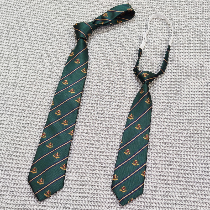 2023 new green striped hand-tied tie set, no need to tie, Japanese JK style, Korean version, paired with shirts uniforms, for both men and women