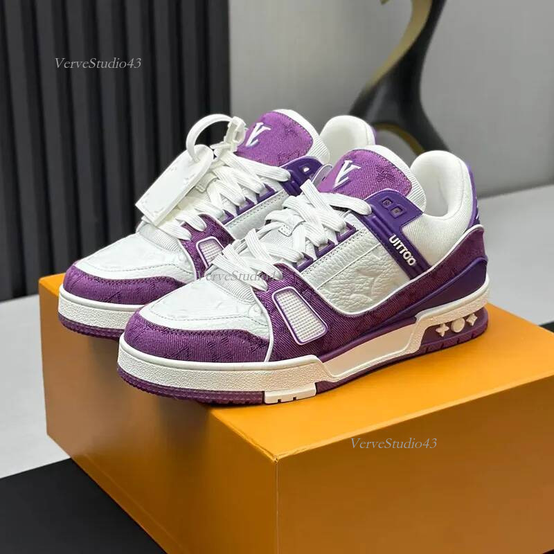 Top quality Hot New free shipping designer louisd shoes for mens womens casual black red blue white Fashionable and versatile outdoor sneakers lvlyn