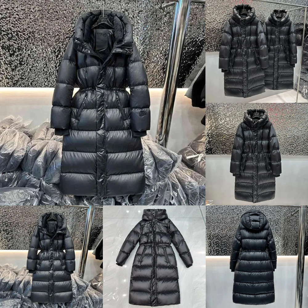Women's Down 90% White Duck Jacket Winter Extra Long Puffer Women Hooded Ultra Thick Warmth Black Glossy Fluffy Coat