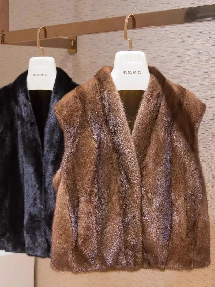 Women Fur Coat Sleeveless Autumn Winter Warm Artificial Lapel Faux Fur Waistcoat Fur Jakcet 261014