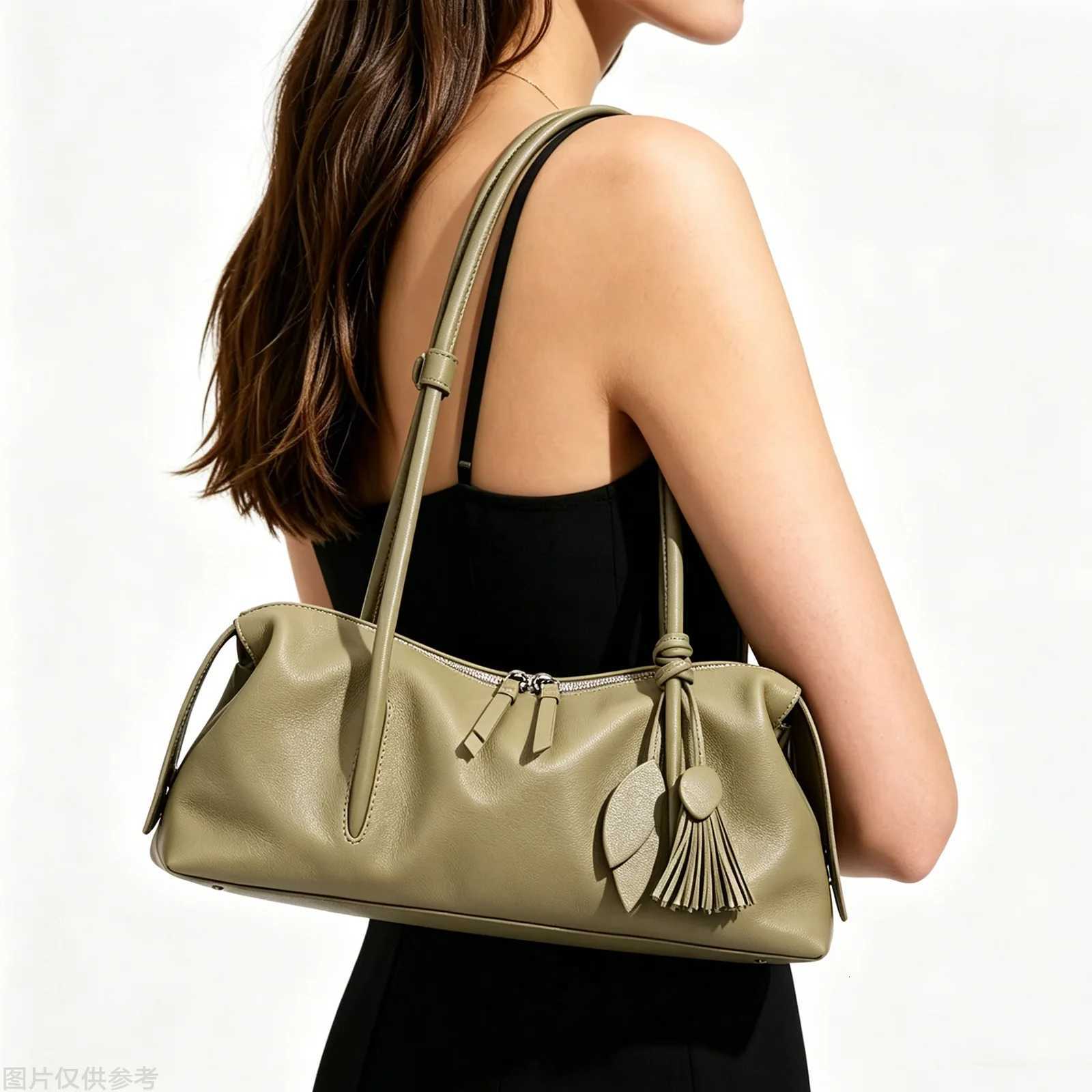 Evening Bags Korean Version Senior Sense Pillow-style Bag Fashion Simple Handbag City Commuting Genuine Leather Underarm Shoulder Bag H261016