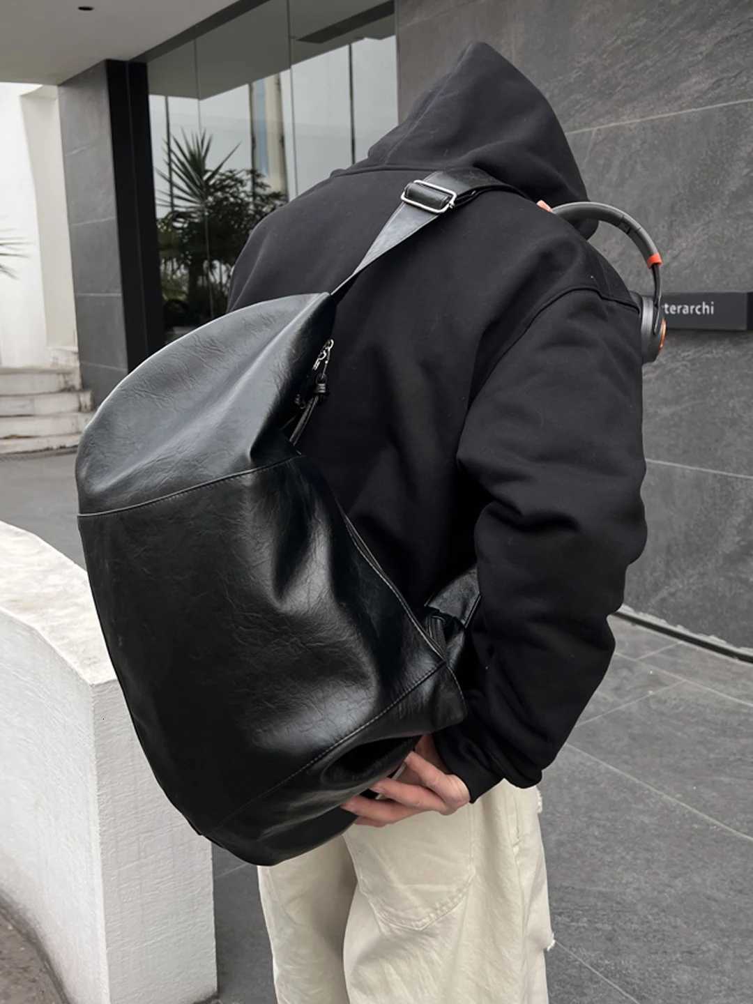 Designer Style Street Totes Dumpling NIN Bag Large Capacity Shoder Crossbody Bag for Men And Wen Casual Korean Fi PU Leather Handbag J261016