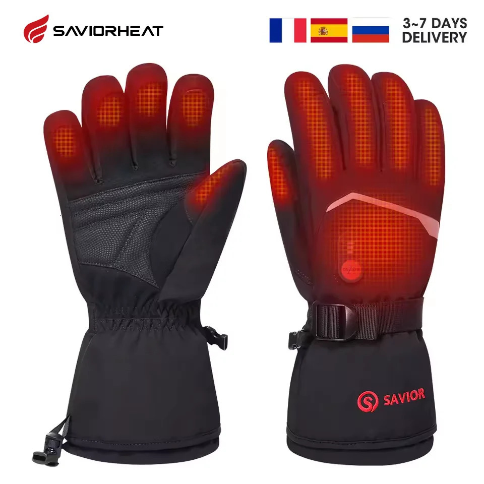 SAVIOR Heated Gloves 7.4V Electric Rechargeable Heated Gloves Waterproof Skiing Cycling Hiking Winter Warm Gloves Heated 261016