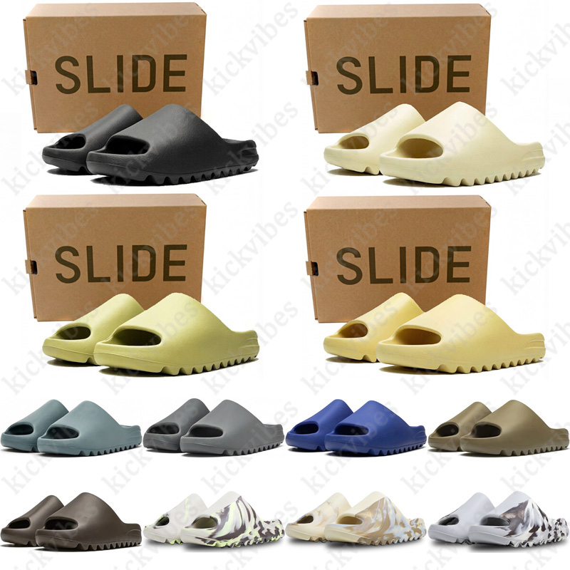 free shipping with box designer slippers slides for men women Onyx Bone Slate Marine sliders sandals mens mules slipper slides trainers flip flops s