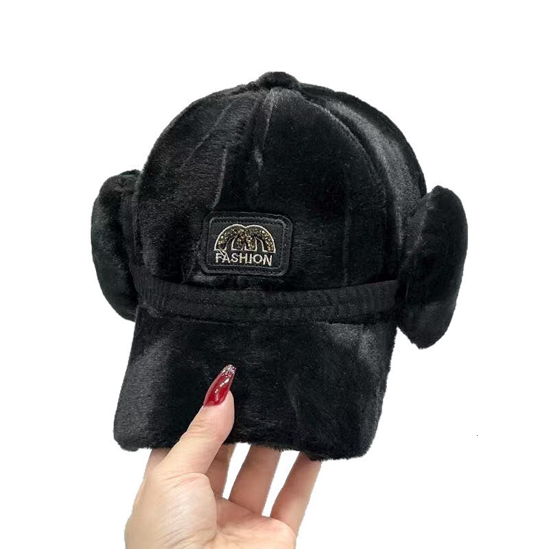 New autumn winter warm plush duckbill cap men women, with ear protection ponytail opening, thickened for cold weather and warmth