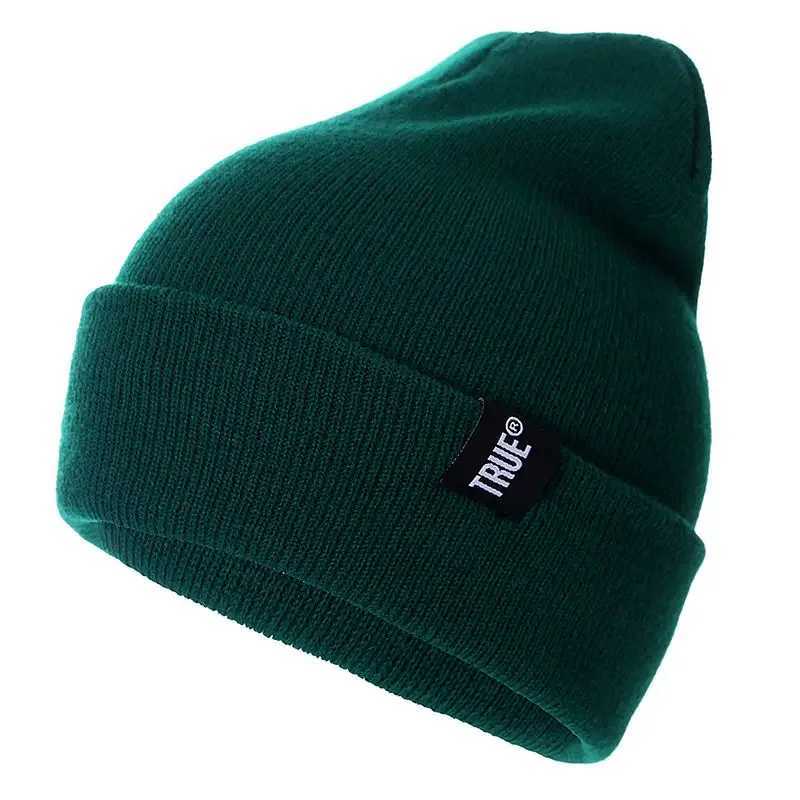 Letter True 10 Colors Casual Beanies for Men Women Fashion Knitted Winter Hat Solid Hip-hop Skullies Hat Bonnet Unisex Cap S26101721Y8