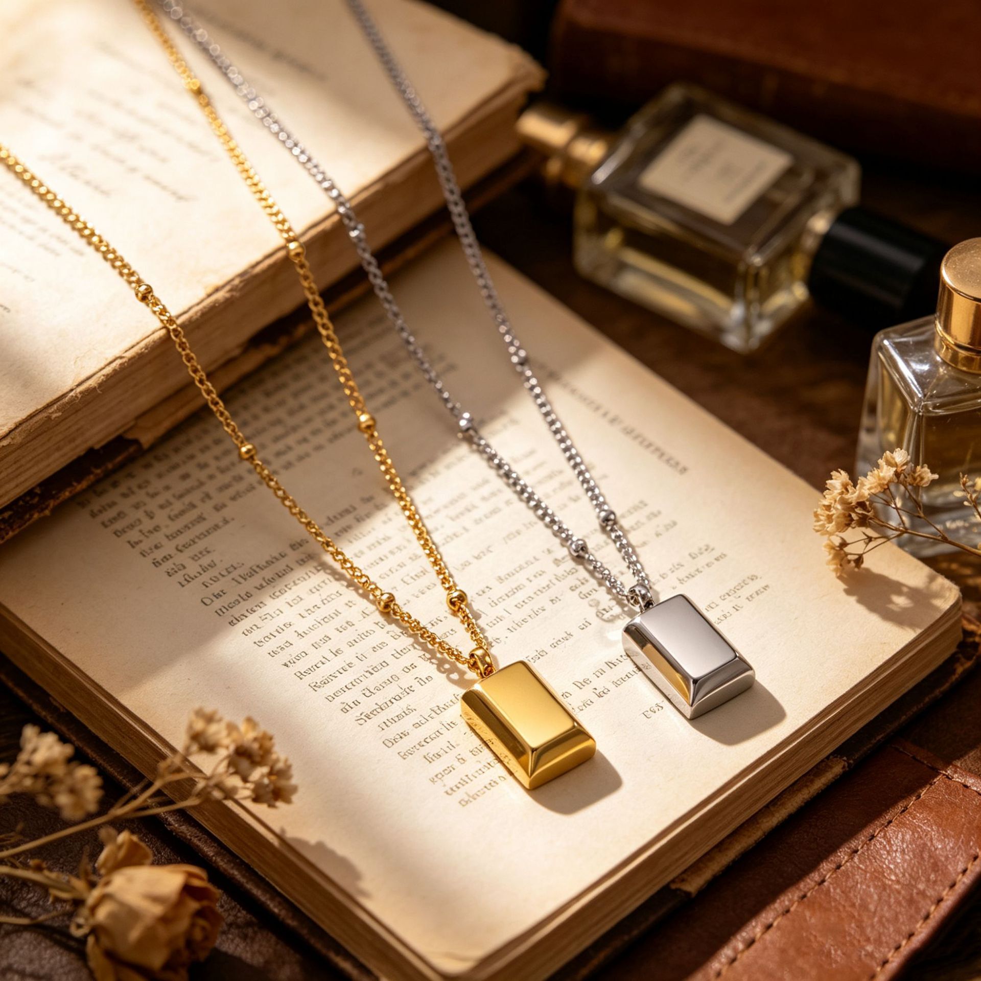 Light Luxury Design Small Brick Round Bead Titanium Steel Necklace For Women Versatile New Gold Collarbone Chain Simple Pendant Non-Fading