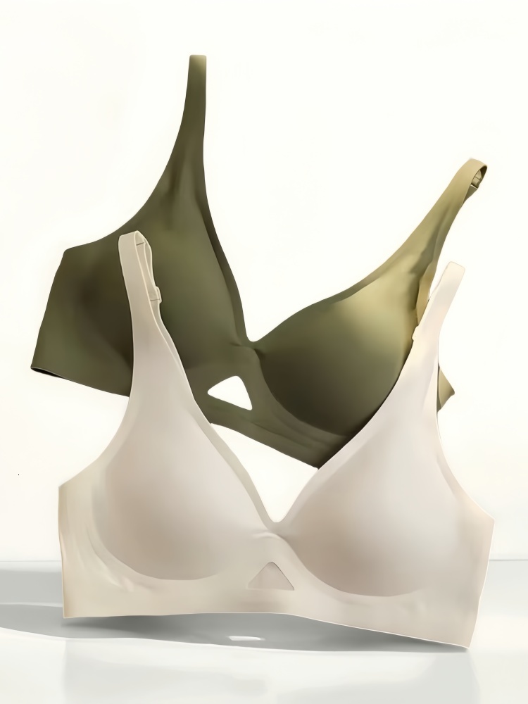 Women's Seamless Bra Push-Up Bralette With Pads U-Shape Back Non-wire Underwear Mesh Splice Breathable V-Neck Sexy Lingerie S-XL dongdumaoyi