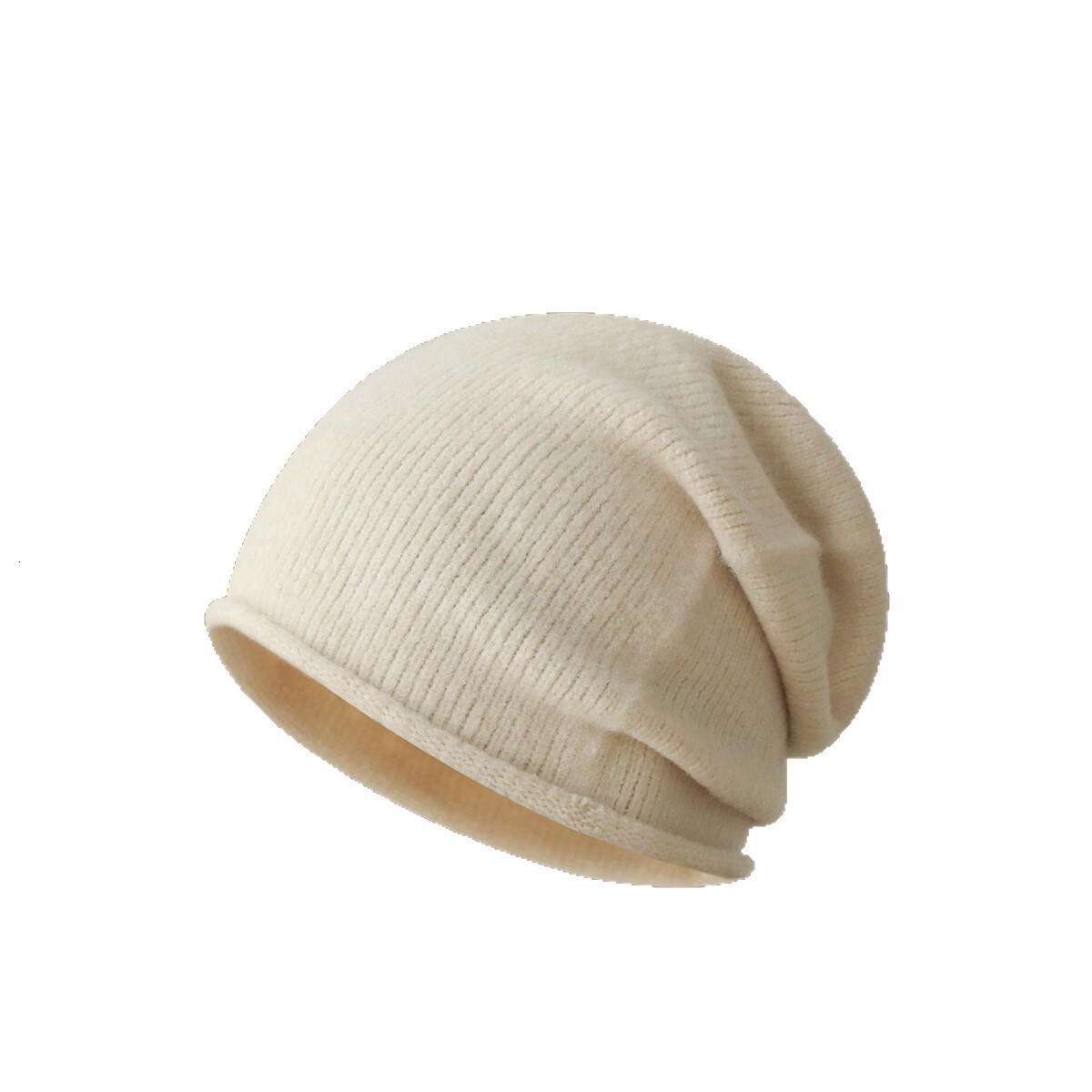 Autumn winter soft beanie for women, warm and cozy, plain color, Korean style, trendy pullover hat