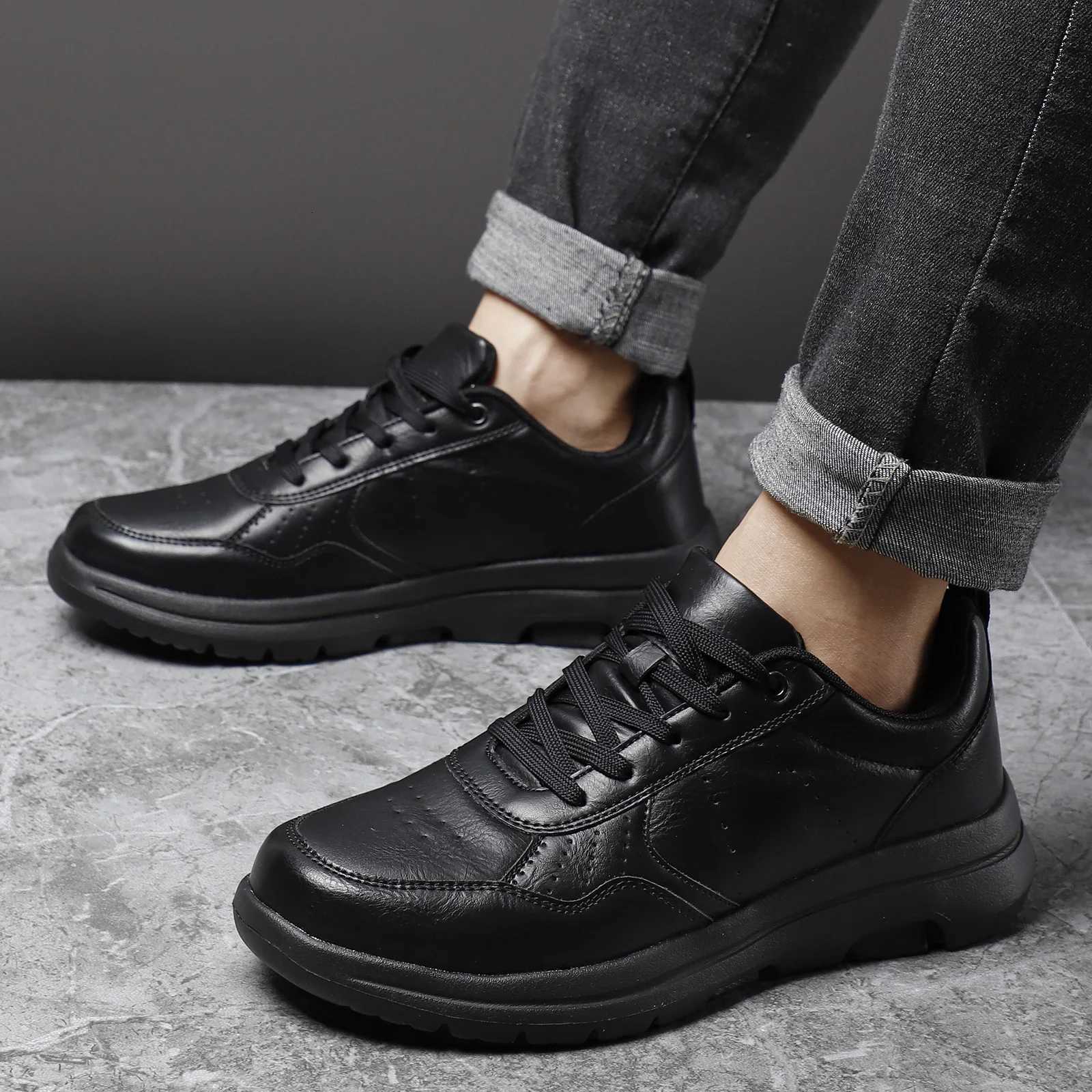 Casual Shoes Leather Men Shoes Sneakers Trend Casual Shoe Italian Breathable Leisure Male Sneakers Non-slip Footwear Men Vulcanized Shoes H261016